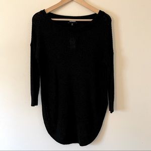 NWT Express Black 3/4 Sleeve Circle Hem Sweater Size XS